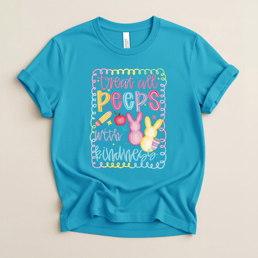 Treat All Peeps With Kindness Teacher Easter Graphic Tee