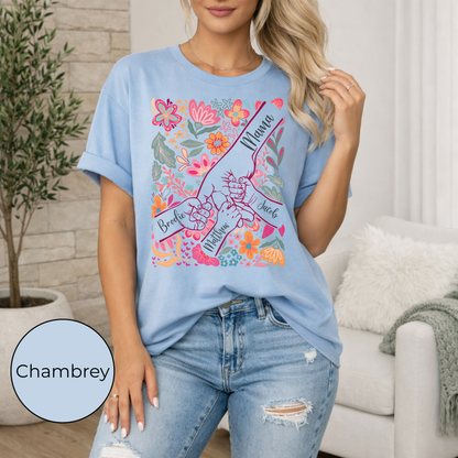 Mama Hands Custom Kids Tee (1–10 Names)