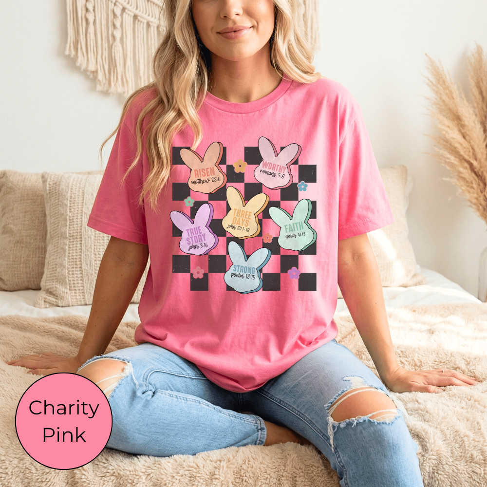 He Is Risen Easter Peeps Graphic Tee